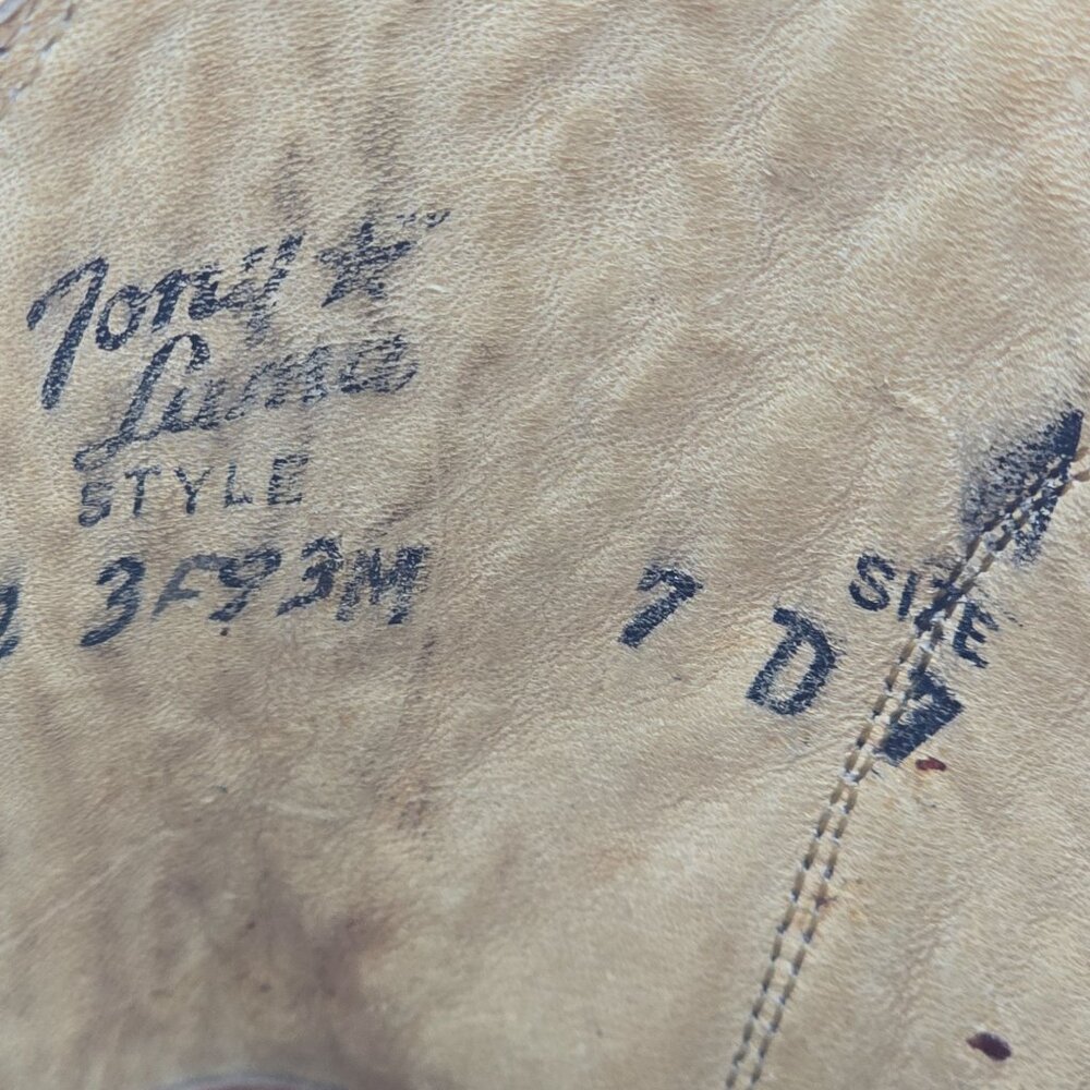 Vintage Unique Exotic Ostrich Tony Lama Mens 7D Brown Cowboy Western Boots CBC - Picture 10 of 16